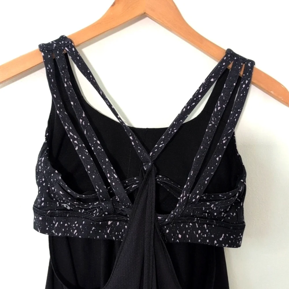 Lululemon Black Nouveau Limits Strappy Bra Top Tank Yoga Running Workout Sz 6